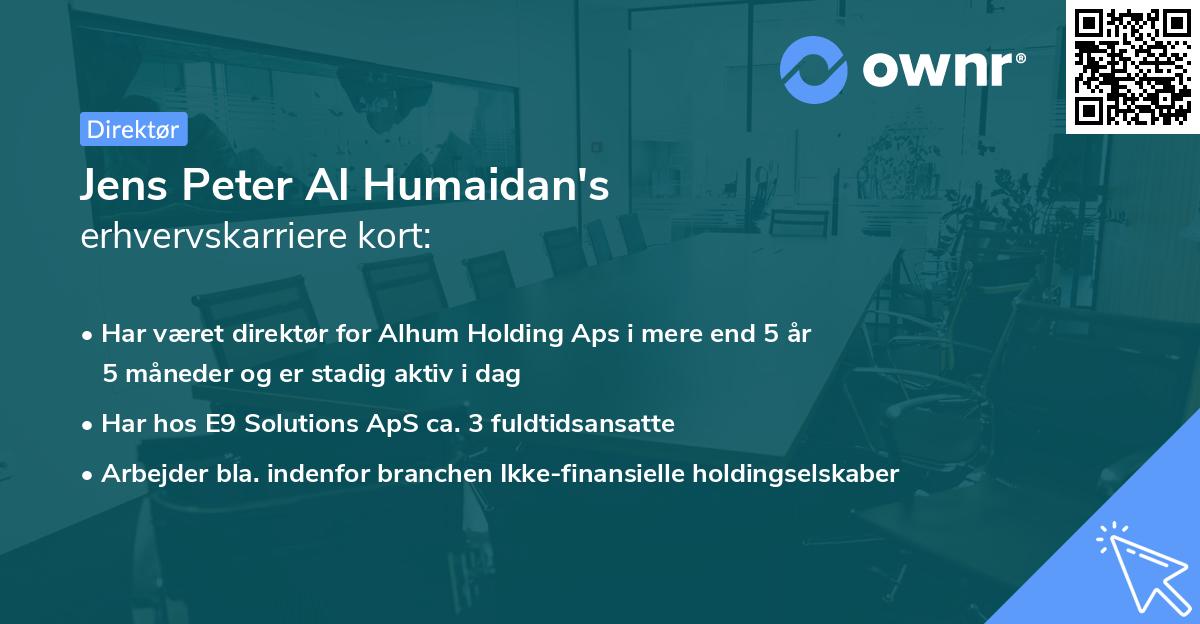 Jens Peter Al Humaidan's erhvervskarriere kort