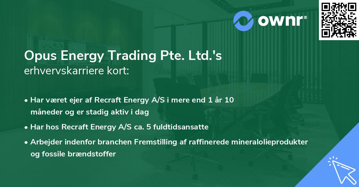 Opus Energy Trading Pte. Ltd.'s erhvervskarriere kort