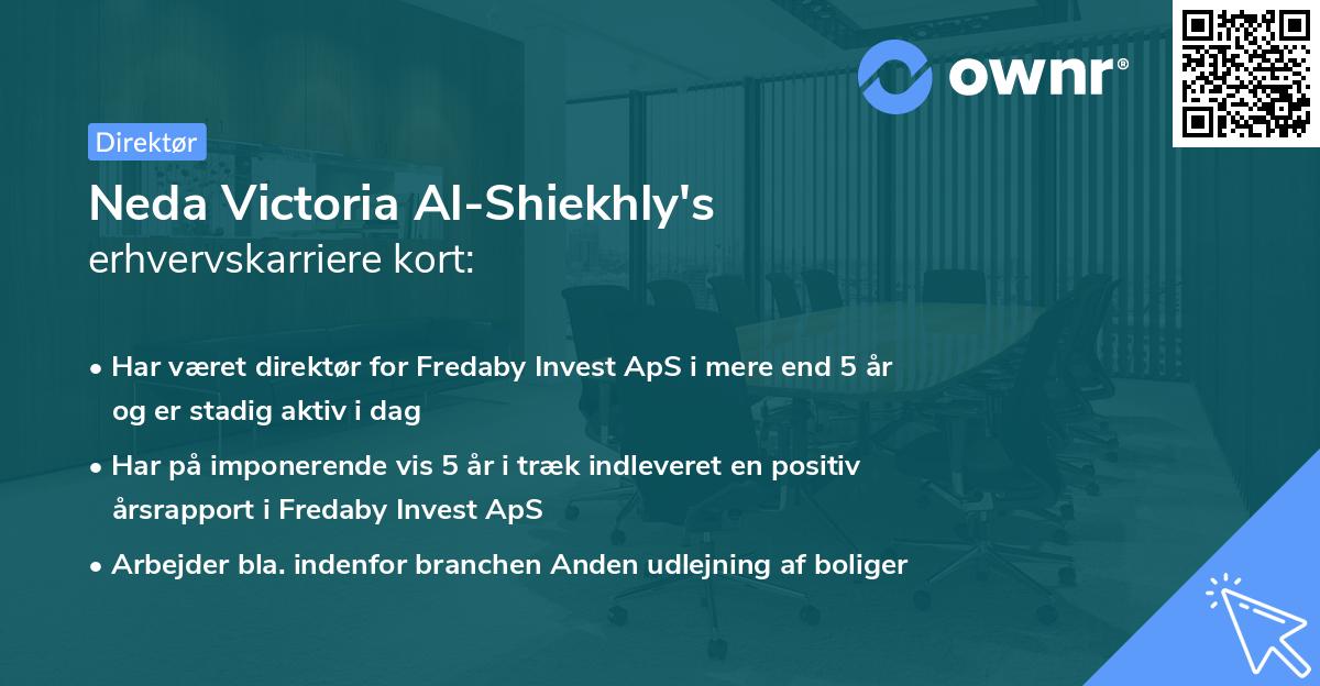 Neda Victoria Al-Shiekhly's erhvervskarriere kort