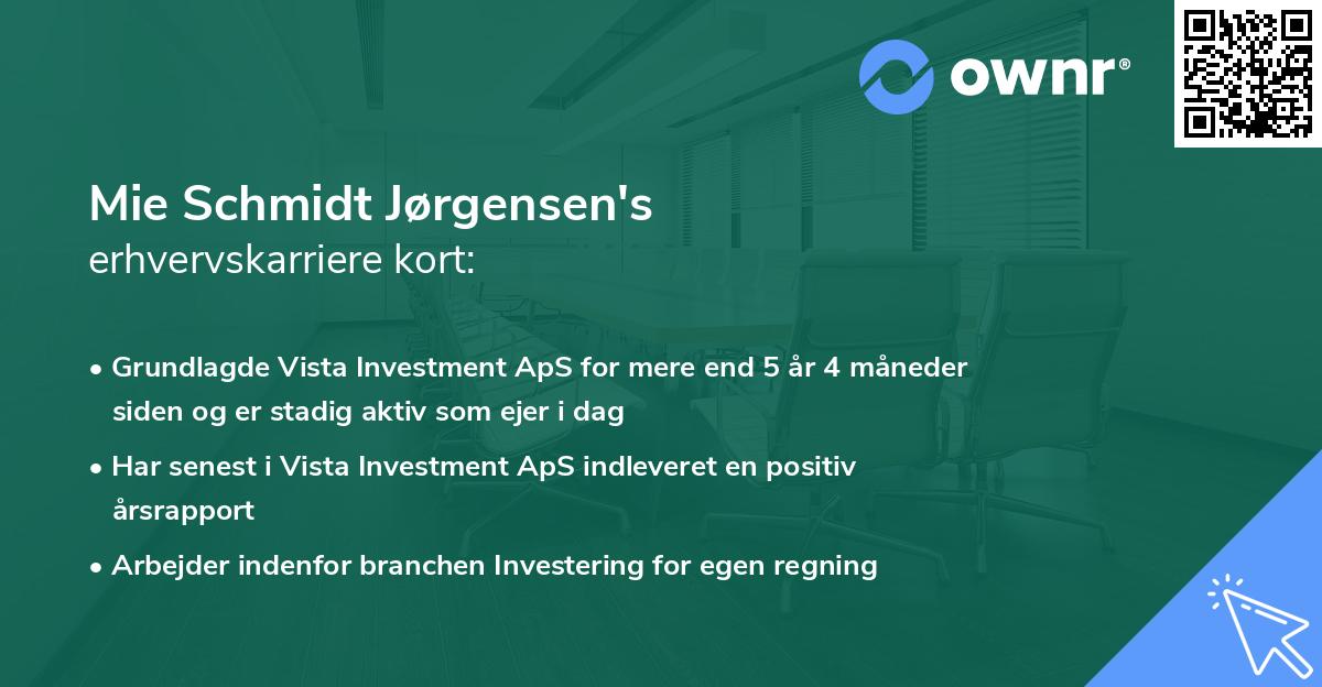 Mie Schmidt Jørgensen's erhvervskarriere kort