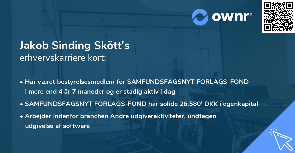 Jakob Sinding Skött's erhvervskarriere kort