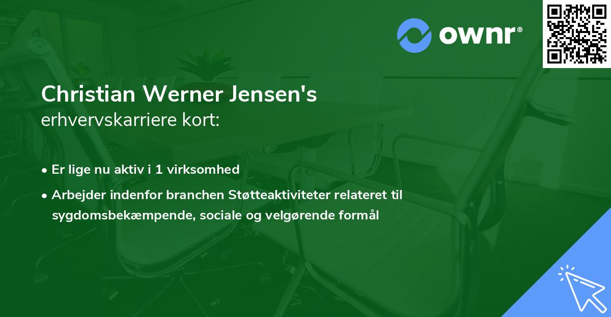 Christian Werner Jensen's erhvervskarriere kort