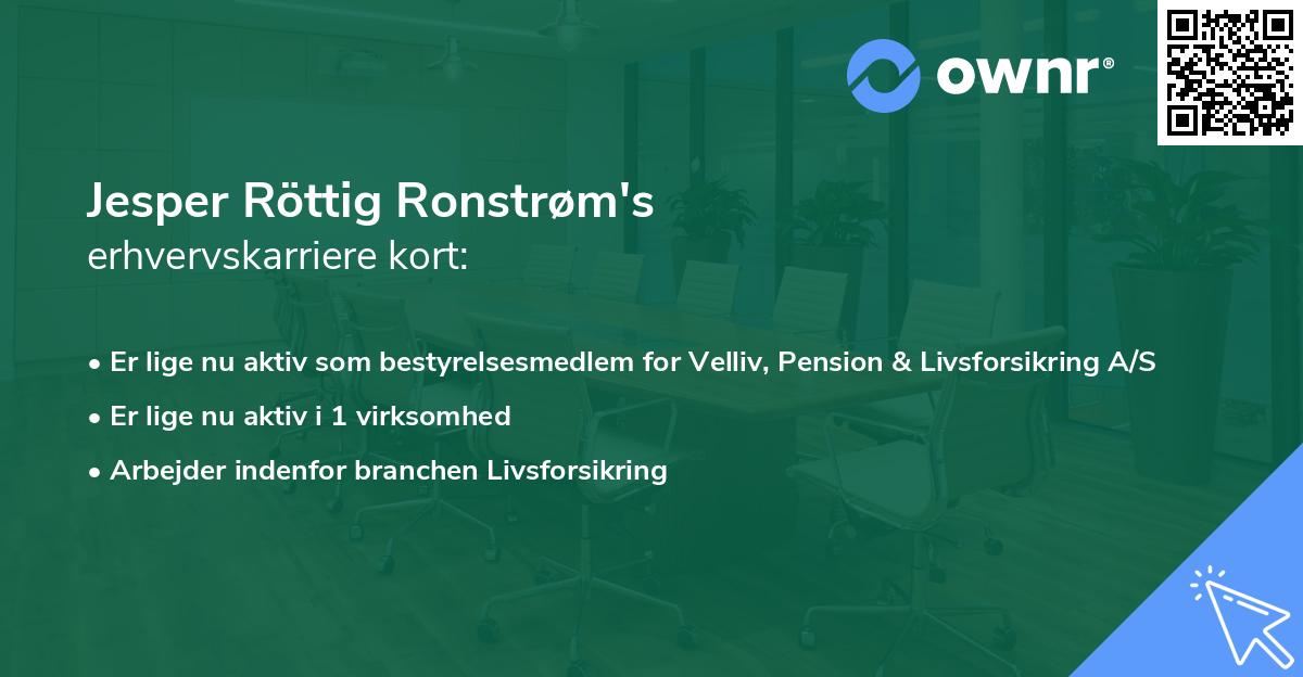 Jesper Röttig Ronstrøm's erhvervskarriere kort
