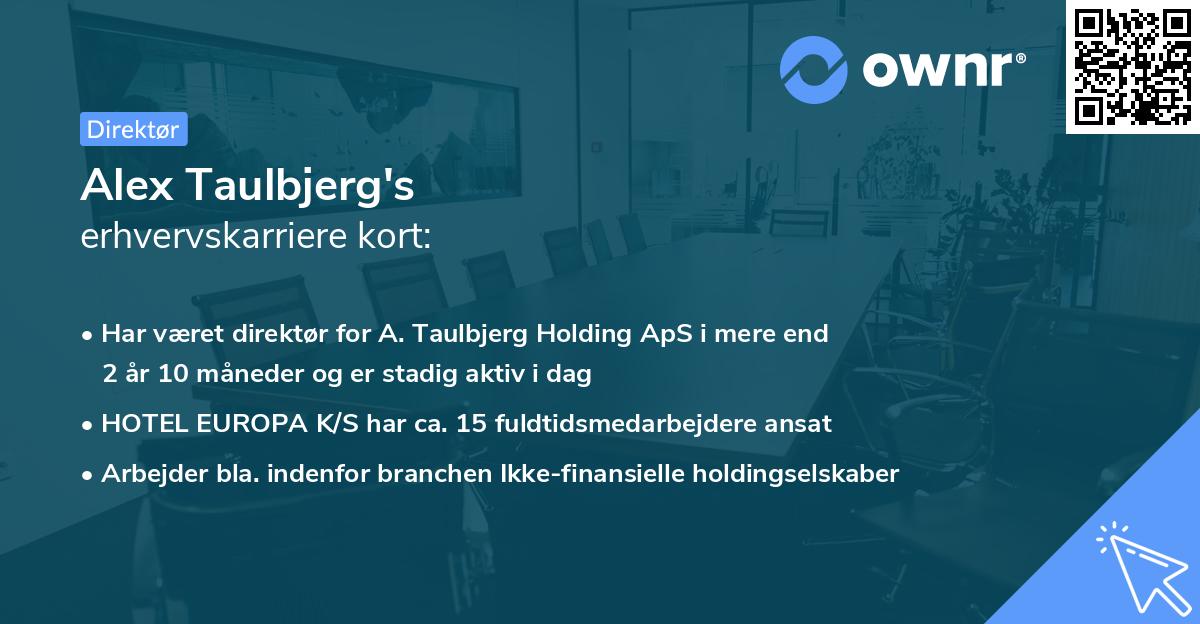 Alex Taulbjerg's erhvervskarriere kort