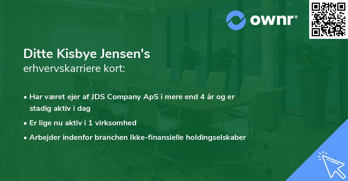 Ditte Kisbye Jensen's erhvervskarriere kort