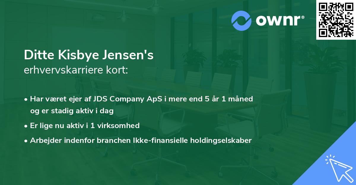 Ditte Kisbye Jensen's erhvervskarriere kort