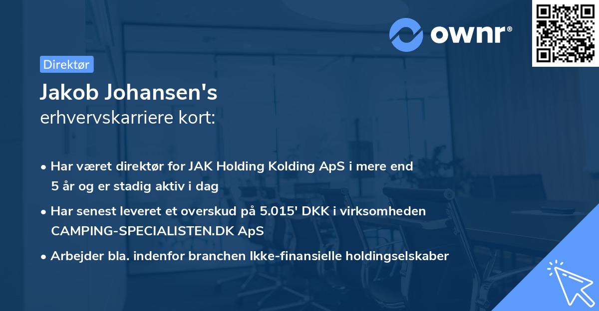Jakob Johansen's erhvervskarriere kort