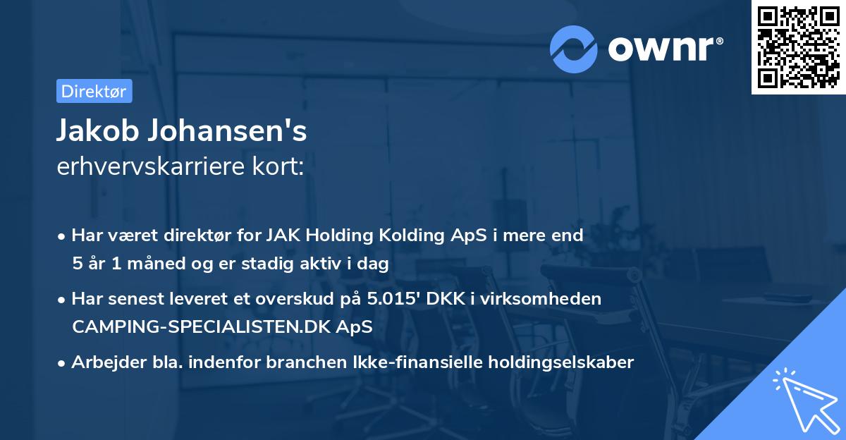 Jakob Johansen's erhvervskarriere kort