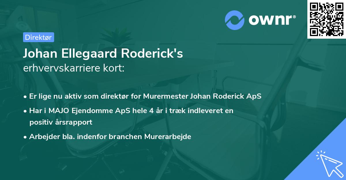 Johan Ellegaard Roderick's erhvervskarriere kort