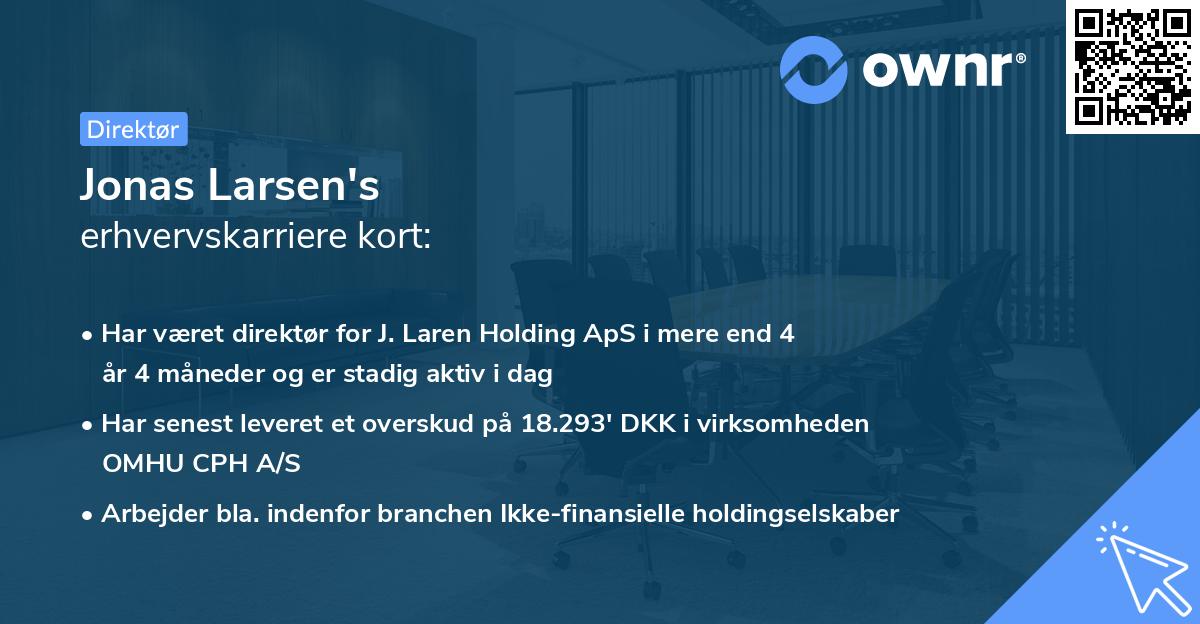 Jonas Larsen's erhvervskarriere kort