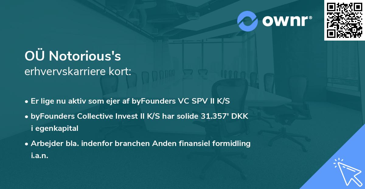OÜ Notorious's erhvervskarriere kort