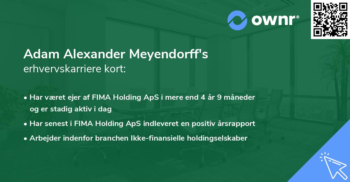 Adam Alexander Meyendorff's erhvervskarriere kort