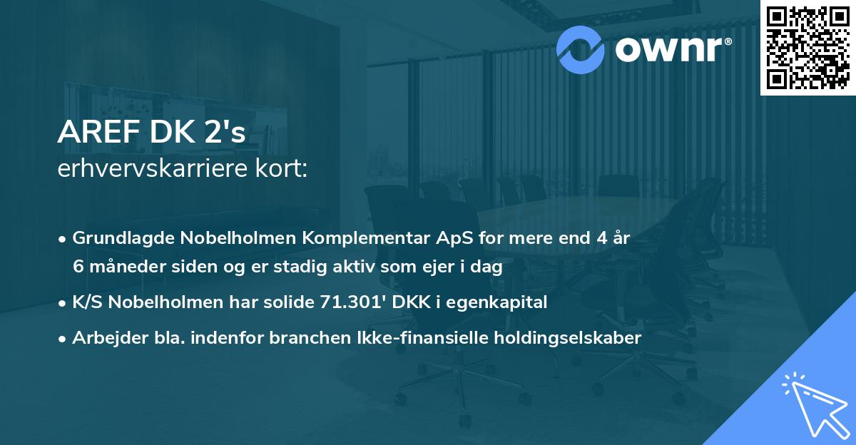 AREF DK 2's erhvervskarriere kort