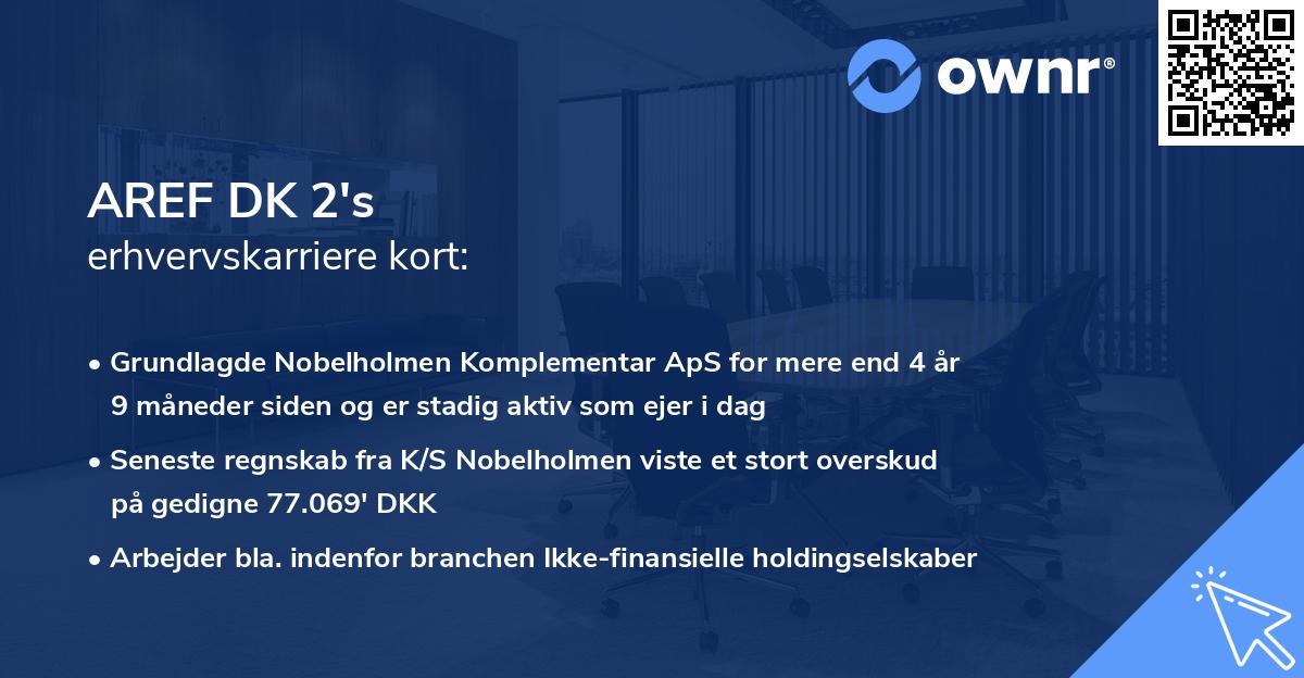 AREF DK 2's erhvervskarriere kort