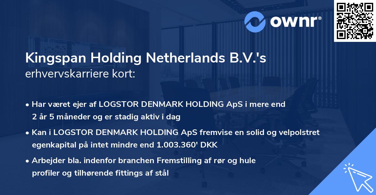 Kingspan Holding Netherlands B.V.'s erhvervskarriere kort