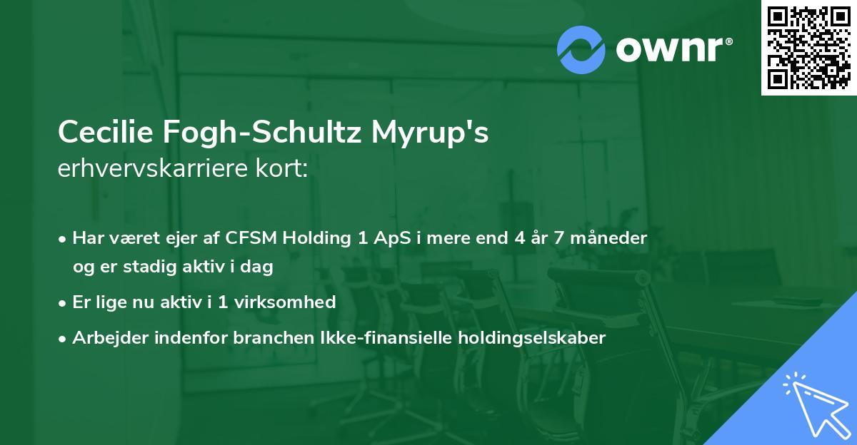 Cecilie Fogh-Schultz Myrup's erhvervskarriere kort