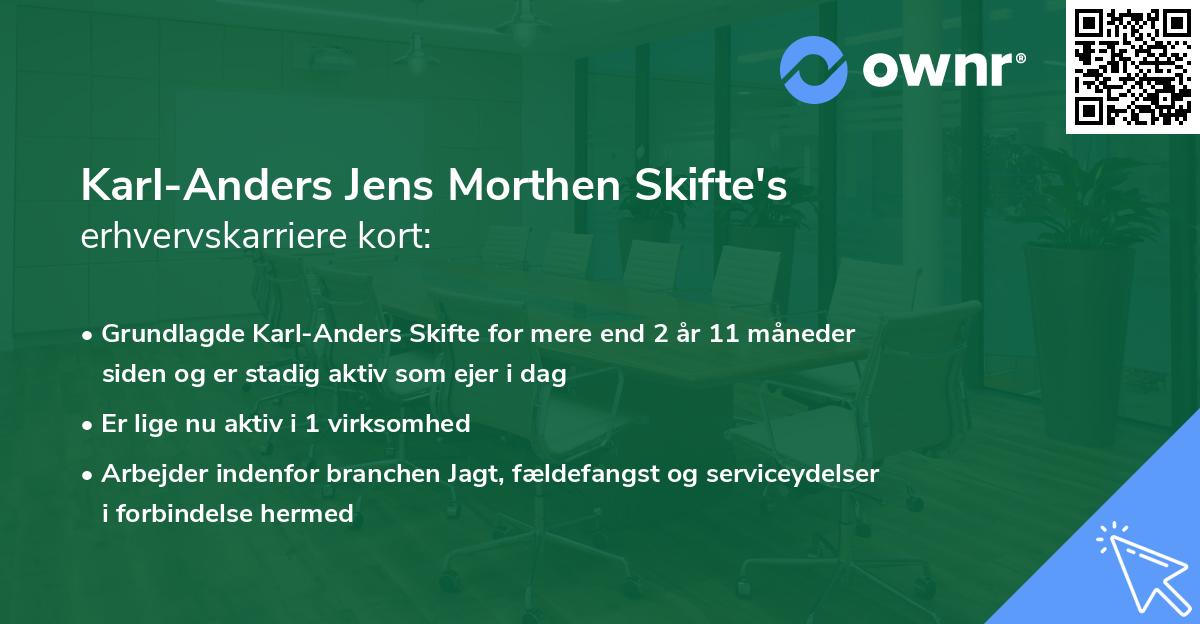 Karl-Anders Jens Morthen Skifte's erhvervskarriere kort