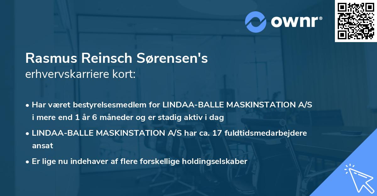 Rasmus Reinsch Sørensen's erhvervskarriere kort
