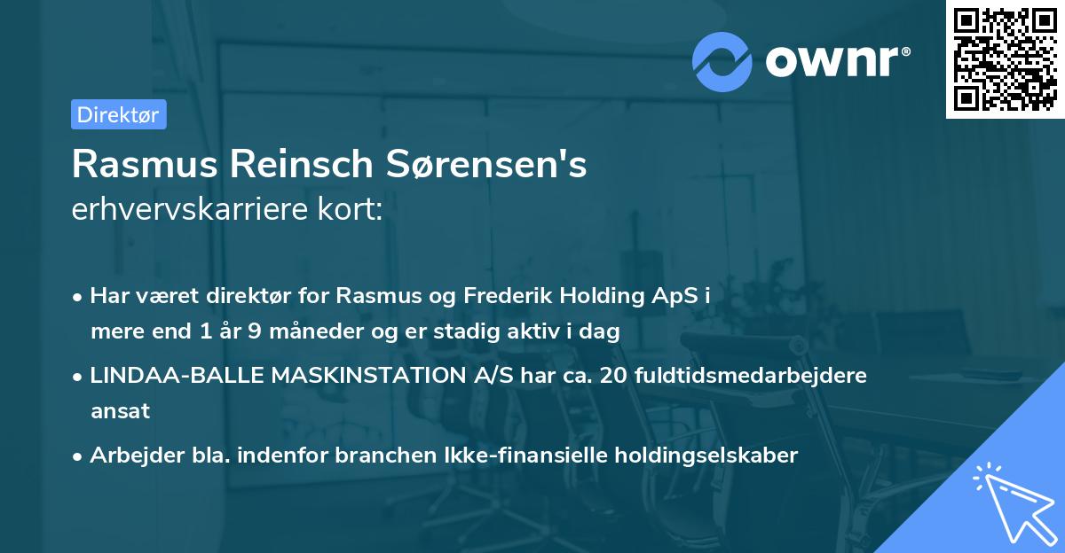 Rasmus Reinsch Sørensen's erhvervskarriere kort