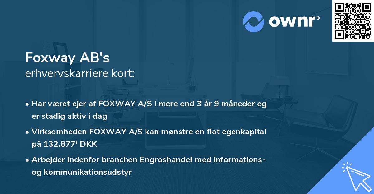 Foxway AB's erhvervskarriere kort