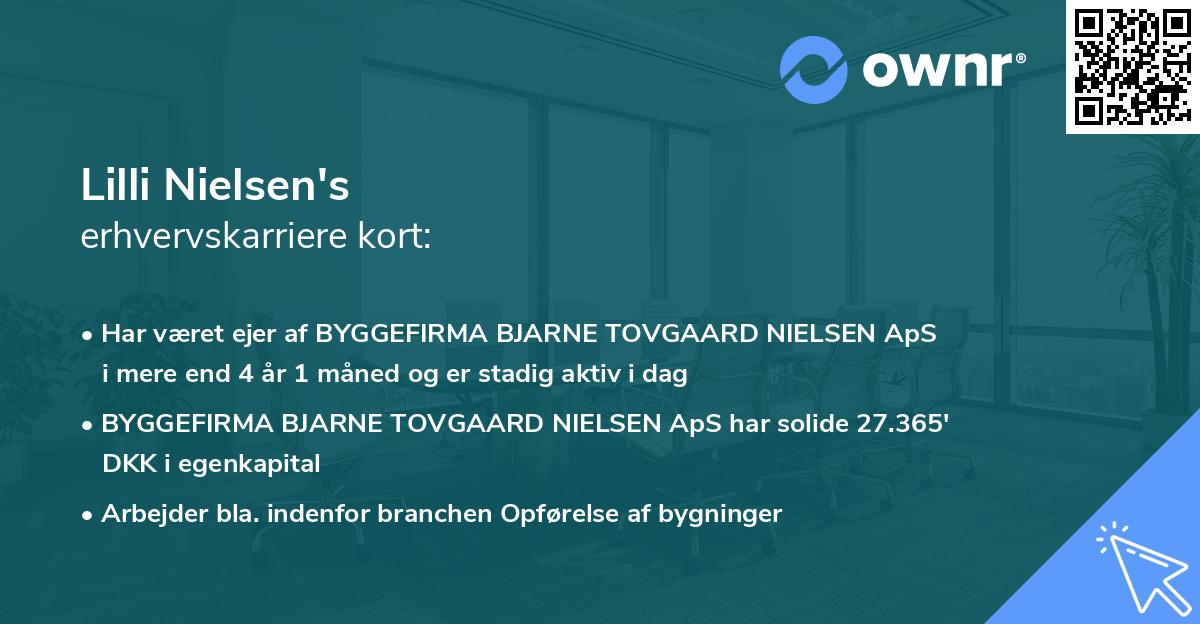 Lilli Nielsen's erhvervskarriere kort