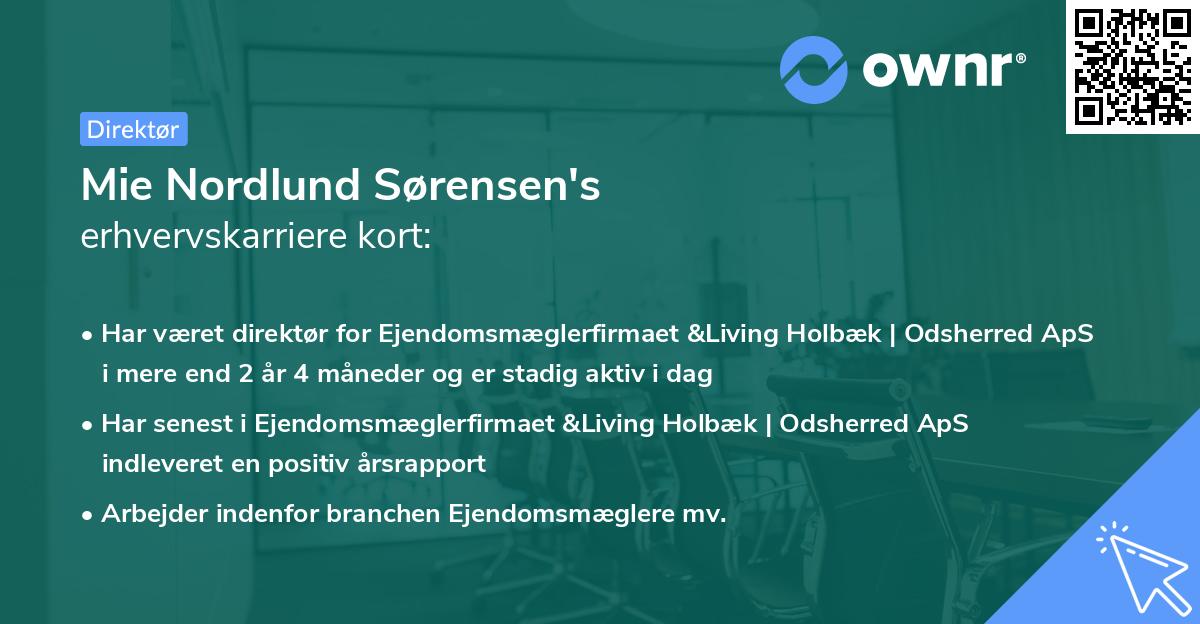 Mie Nordlund Sørensen's erhvervskarriere kort