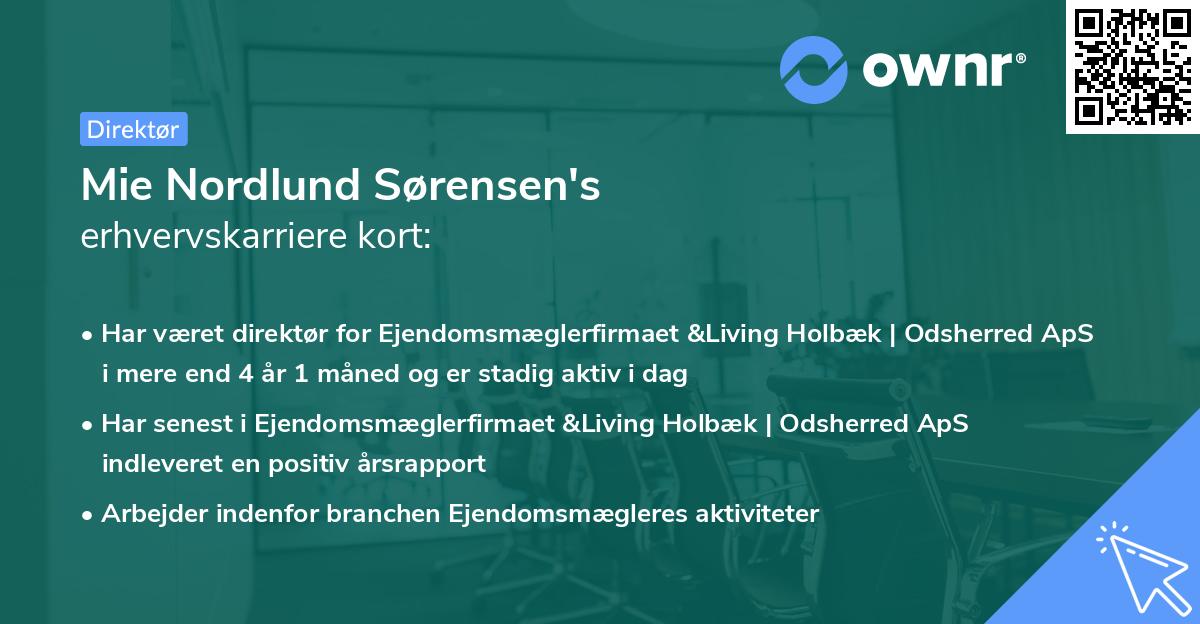 Mie Nordlund Sørensen's erhvervskarriere kort