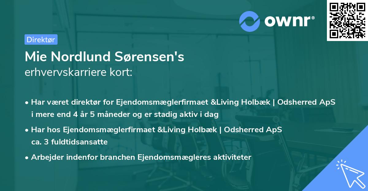 Mie Nordlund Sørensen's erhvervskarriere kort