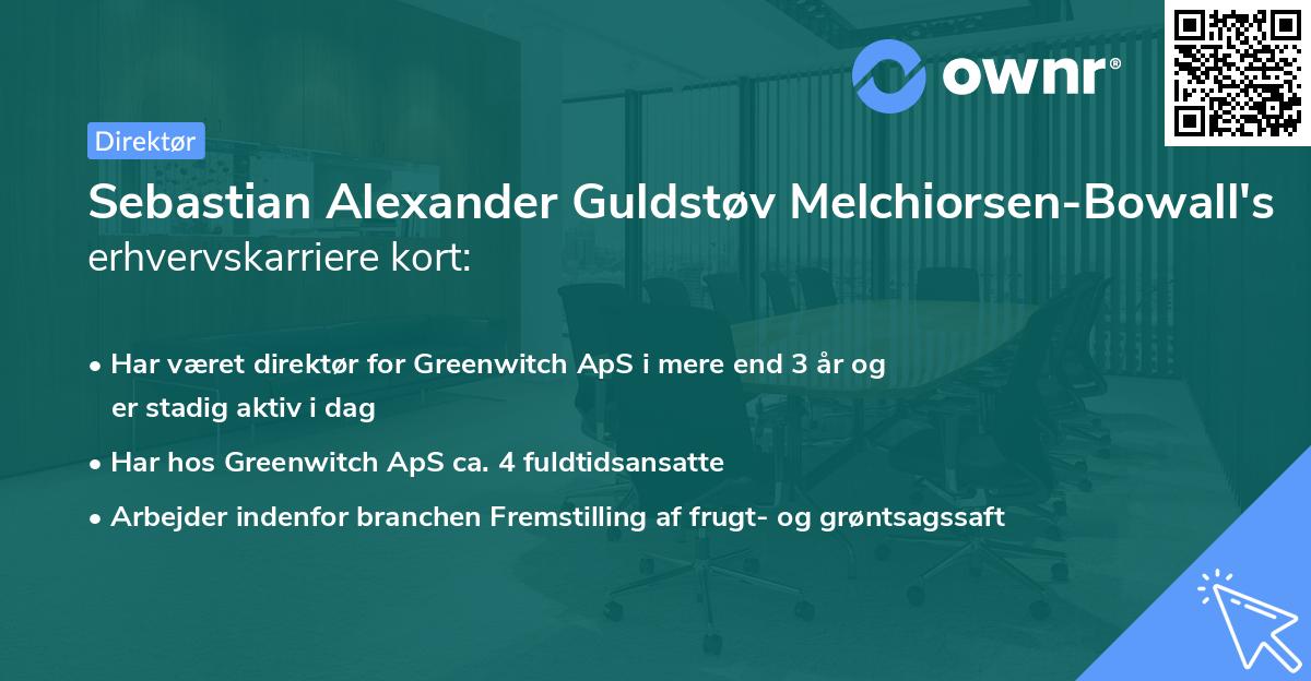 Sebastian Alexander Guldstøv Melchiorsen-Bowall's erhvervskarriere kort