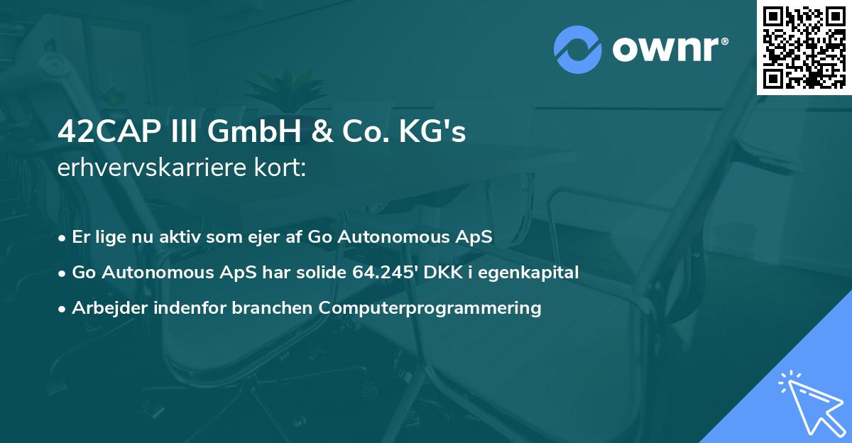 42CAP III GmbH & Co. KG's erhvervskarriere kort