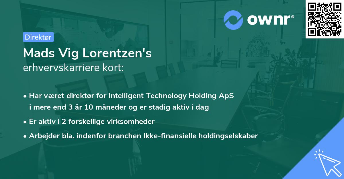 Mads Vig Lorentzen's erhvervskarriere kort