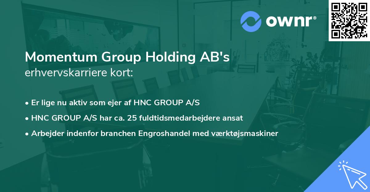 Momentum Group Holding AB's erhvervskarriere kort