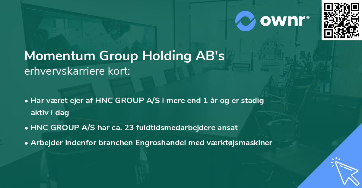 Momentum Group Holding AB's erhvervskarriere kort