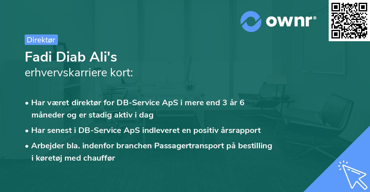 Fadi Diab Ali's erhvervskarriere kort