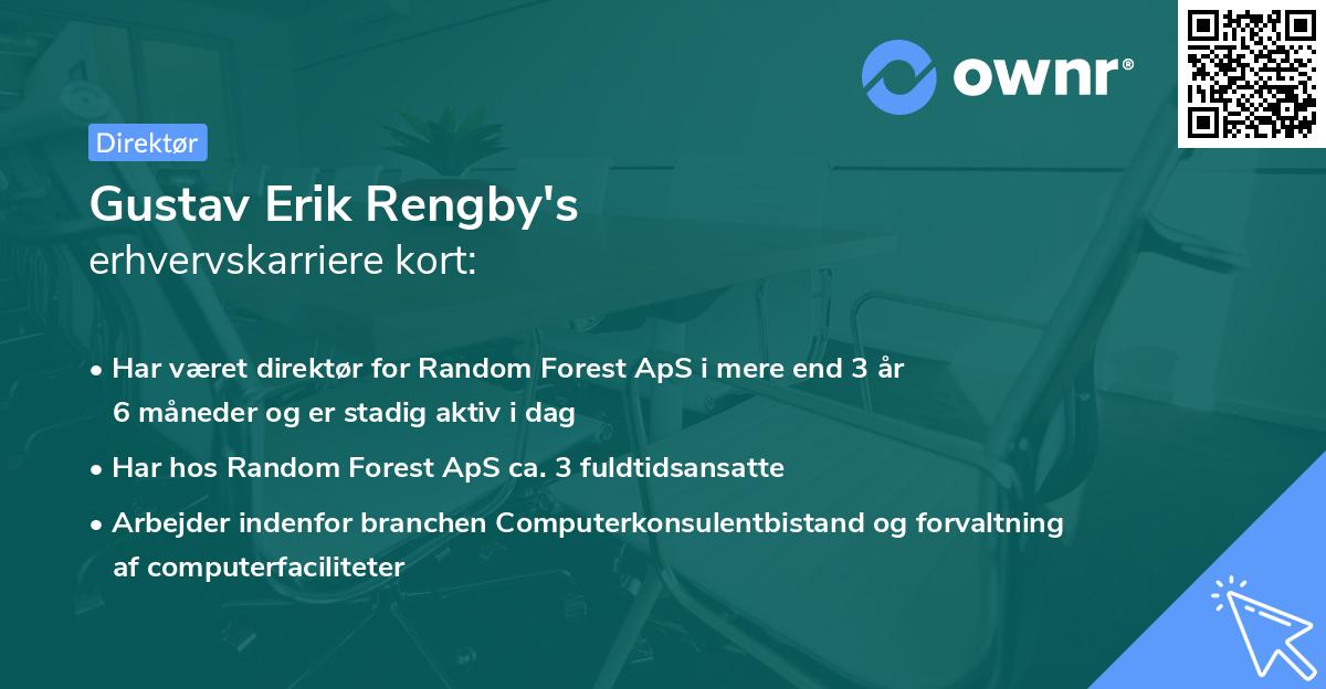 Gustav Erik Rengby's erhvervskarriere kort