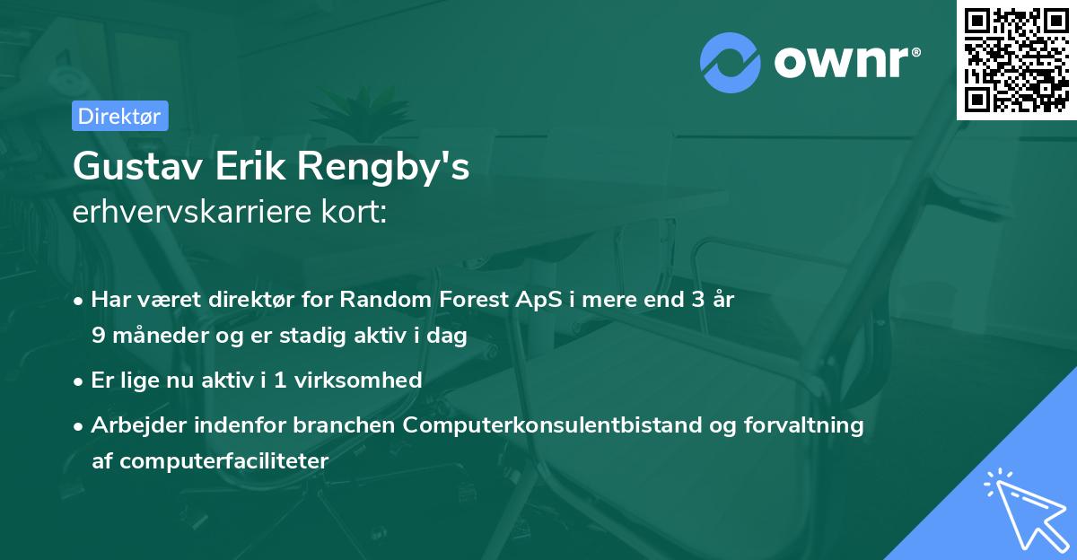 Gustav Erik Rengby's erhvervskarriere kort