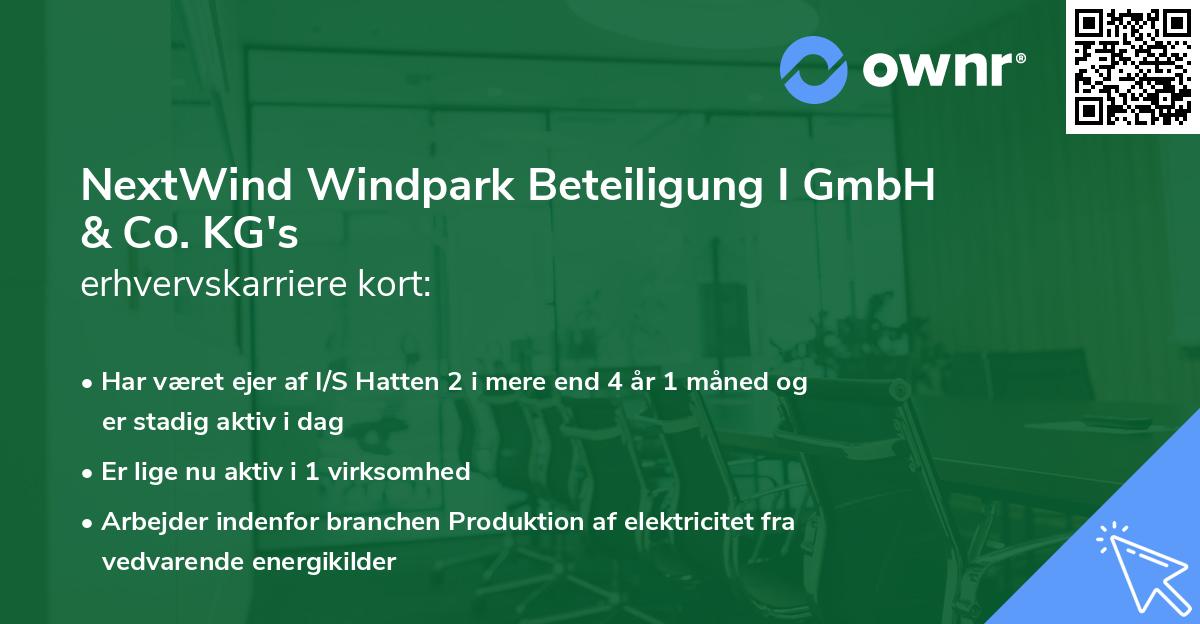 NextWind Windpark Beteiligung I GmbH & Co. KG's erhvervskarriere kort