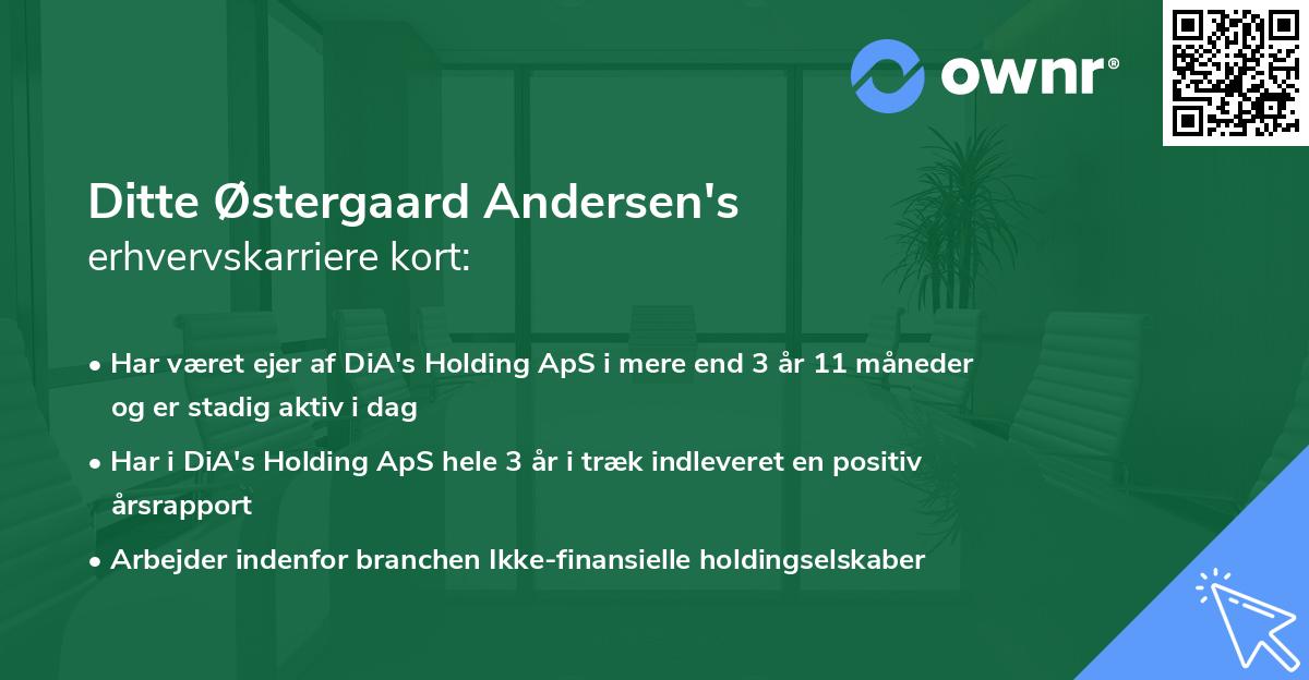 Ditte Østergaard Andersen's erhvervskarriere kort