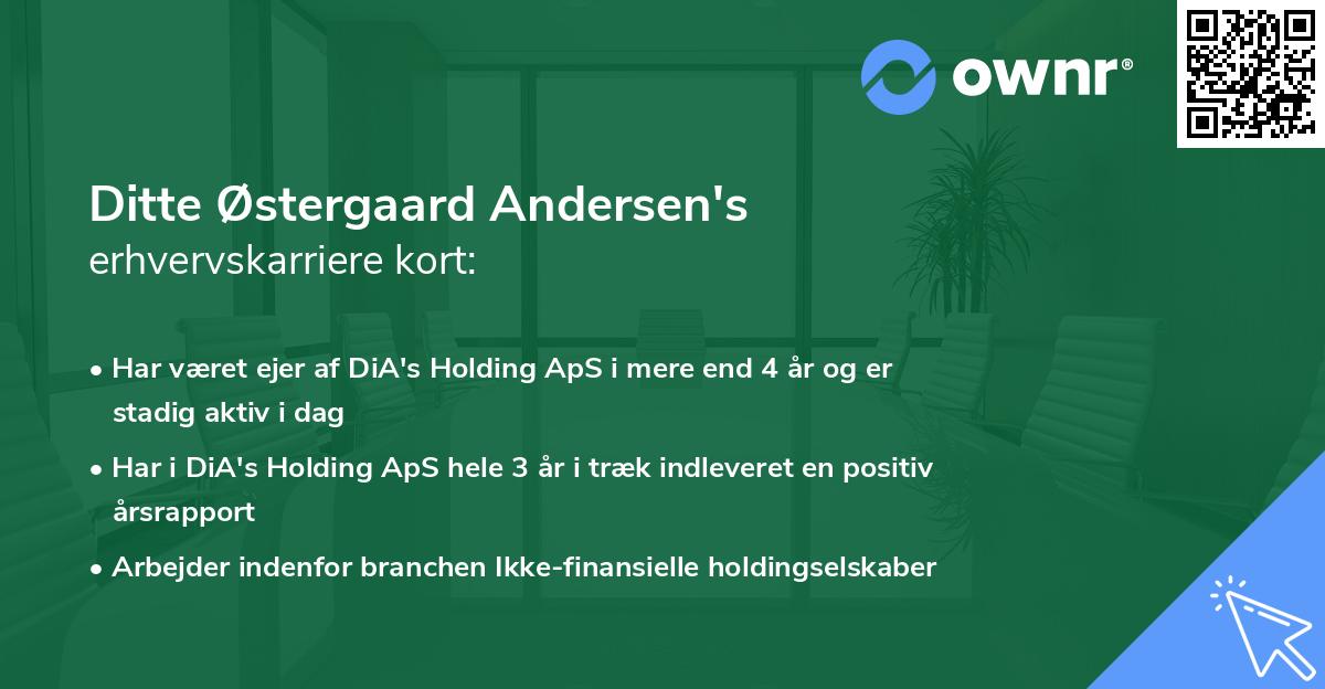 Ditte Østergaard Andersen's erhvervskarriere kort