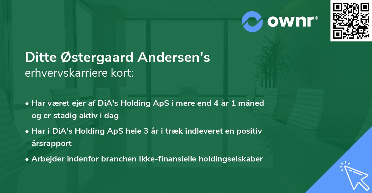 Ditte Østergaard Andersen's erhvervskarriere kort