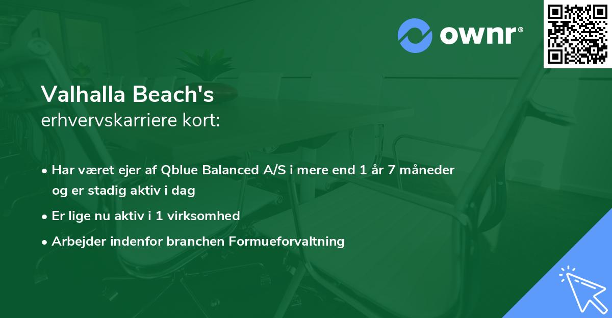 Valhalla Beach's erhvervskarriere kort