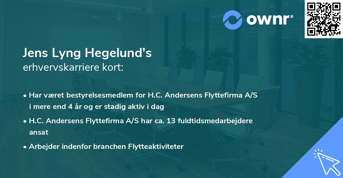 Jens Lyng Hegelund's erhvervskarriere kort
