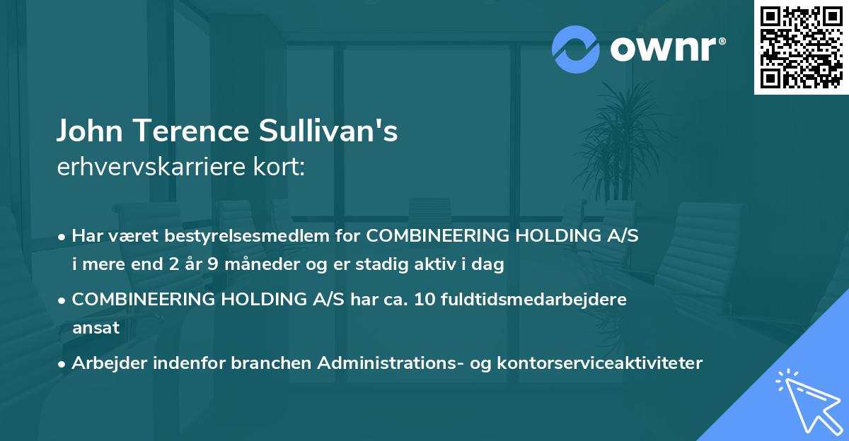 John Terence Sullivan's erhvervskarriere kort