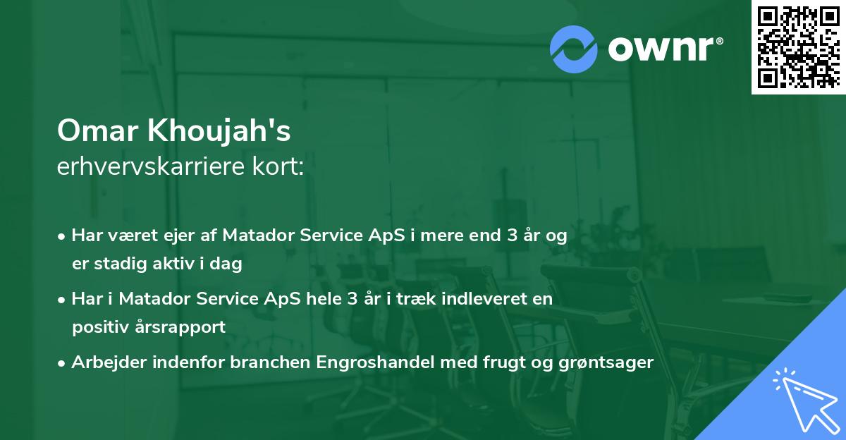Omar Khoujah's erhvervskarriere kort