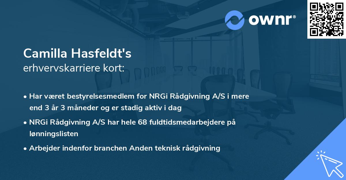 Camilla Hasfeldt's erhvervskarriere kort