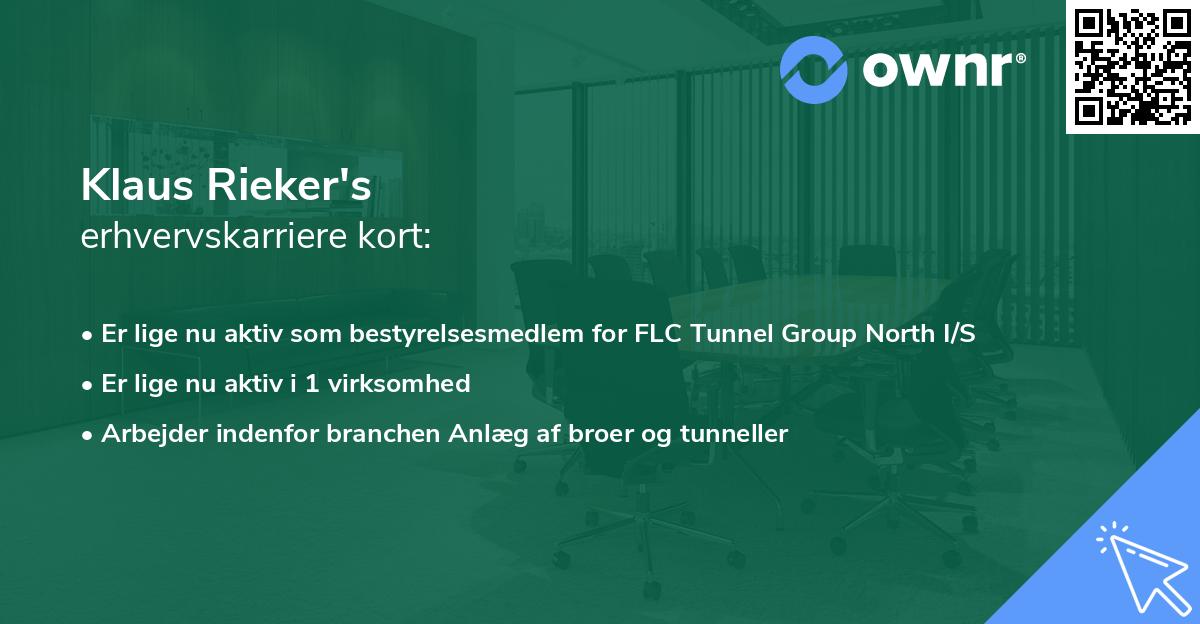 Klaus Rieker's erhvervskarriere kort