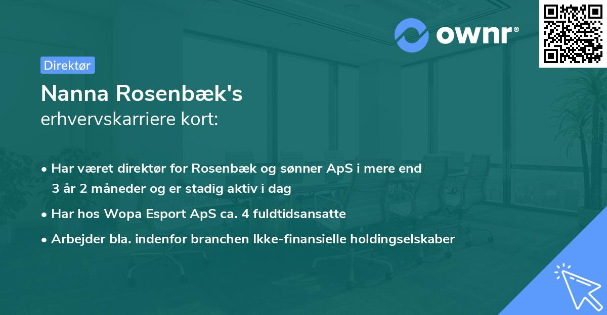 Nanna Rosenbæk's erhvervskarriere kort