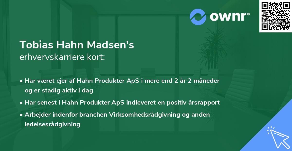Tobias Hahn Madsen's erhvervskarriere kort