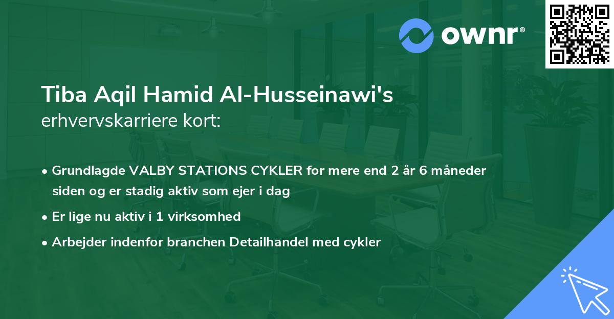 Tiba Aqil Hamid Al-Husseinawi's erhvervskarriere kort
