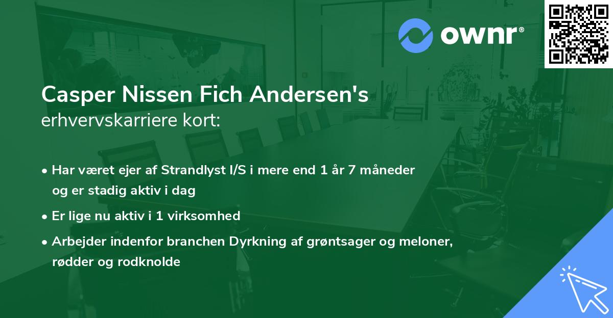 Casper Nissen Fich Andersen's erhvervskarriere kort